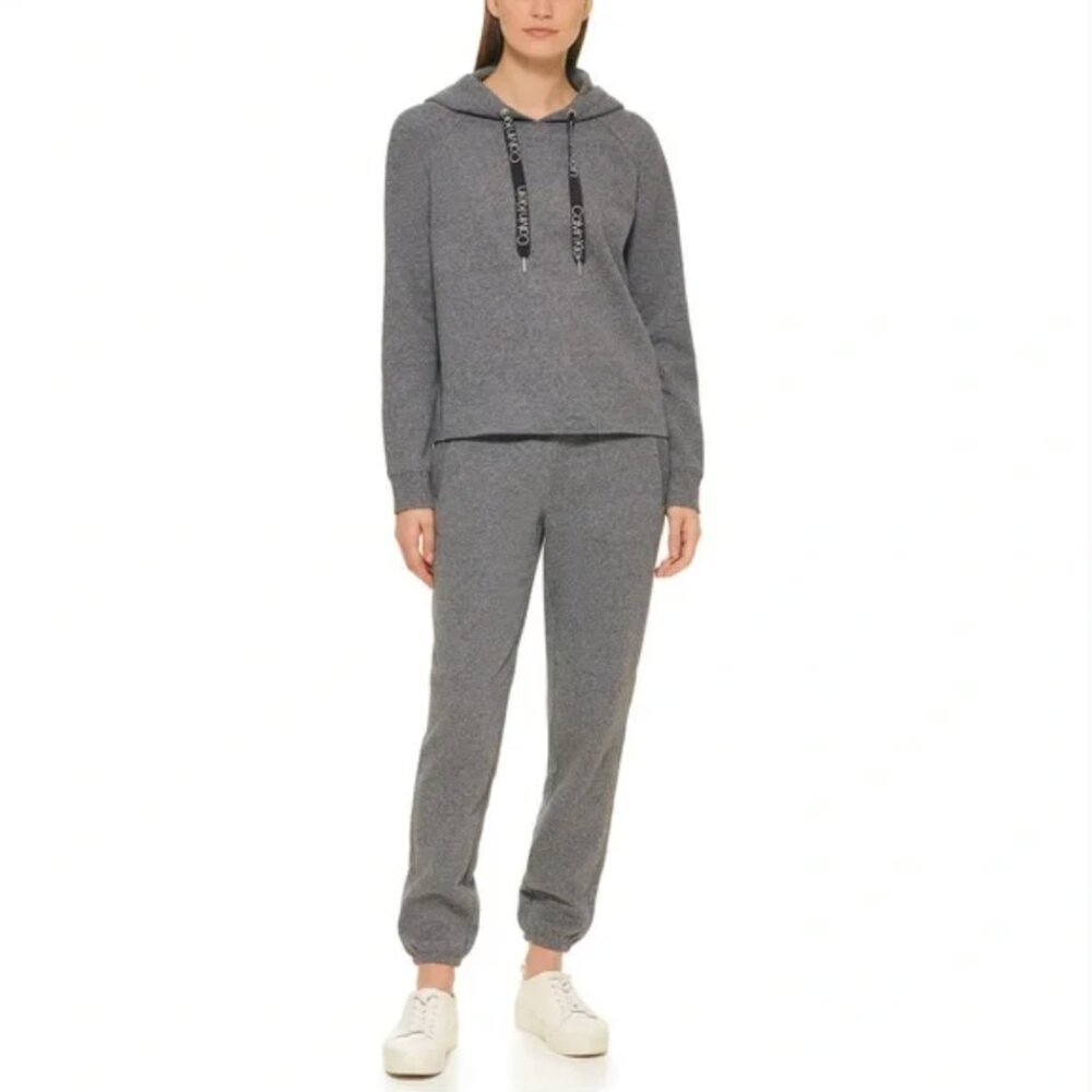 CALVIN KLEIN Fleece Relaxed Fit Hoodie in Gray Grey Size SMALL NWT - Picture 3 of 4